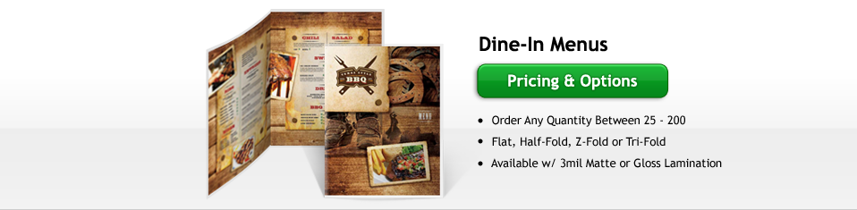Dine-In Menus