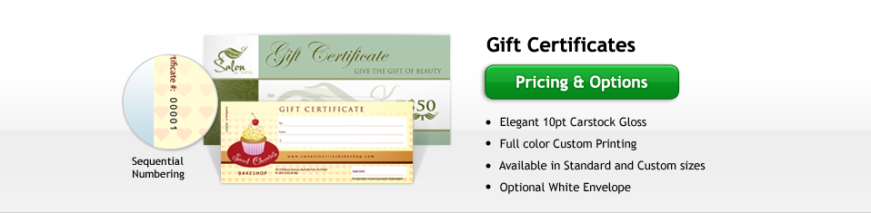 Gift Certificate Printing