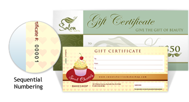 Gift Certificate Printing
